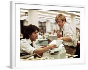 All The President's Men, Dustin Hoffman, Robert Redford, 1976-null-Framed Photo