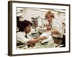 All The President's Men, Dustin Hoffman, Robert Redford, 1976-null-Framed Photo