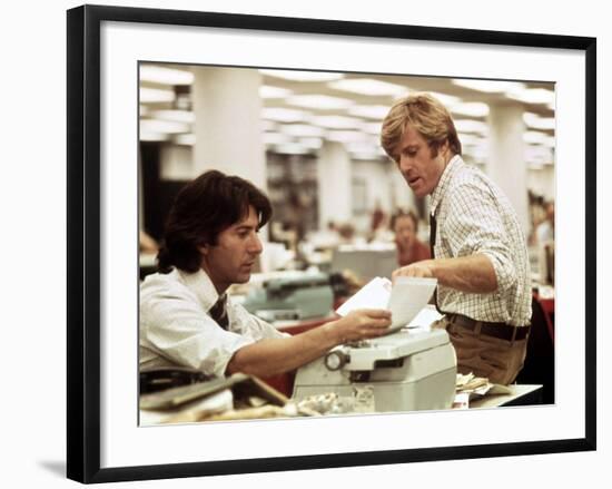 All The President's Men, Dustin Hoffman, Robert Redford, 1976-null-Framed Photo