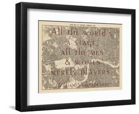 All the World's a Stage (Shakespeare) - 1892, Central London, United Kingdom Map-null-Framed Giclee Print