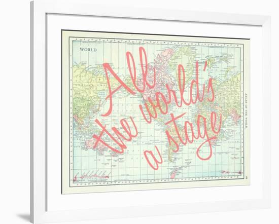 All the World's a Stage (Shakespeare) - 1913, World Map-null-Framed Giclee Print