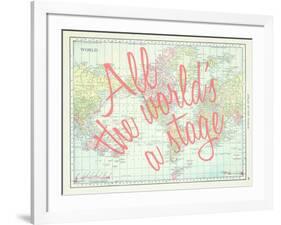 All the World's a Stage (Shakespeare) - 1913, World Map-null-Framed Giclee Print