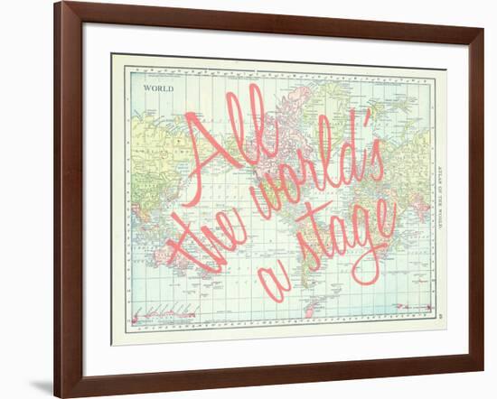 All the World's a Stage (Shakespeare) - 1913, World Map-null-Framed Giclee Print