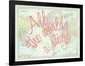 All the World's a Stage (Shakespeare) - 1913, World Map-null-Framed Giclee Print