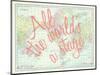All the World's a Stage (Shakespeare) - 1913, World Map-null-Mounted Giclee Print