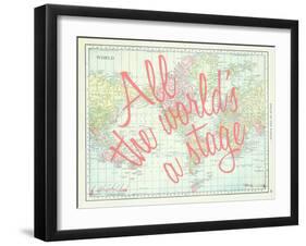 All the World's a Stage (Shakespeare) - 1913, World Map-null-Framed Giclee Print