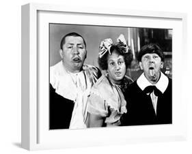 All the World's a Stooge, Curly Howard, Larry Fine, Moe Howard, 1941-null-Framed Photo