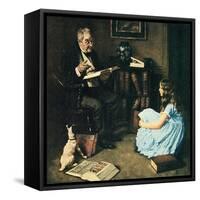 All The World’s Knowledge Can Now Be Yours (or The Perfect Audience)-Norman Rockwell-Framed Stretched Canvas