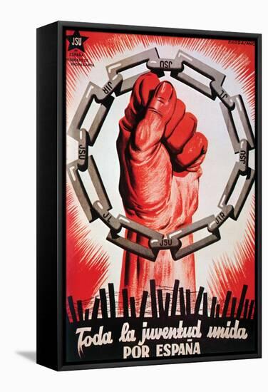 All the Youth United for Spain.-United Socialist Youth-Framed Stretched Canvas