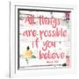 All Things are Possible if You Believe-Jace Grey-Framed Art Print