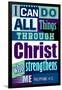 All Things Through Christ (blue)-null-Framed Art Print