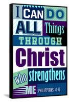 All Things Through Christ (blue)-null-Framed Stretched Canvas