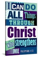 All Things Through Christ (blue)-null-Stretched Canvas