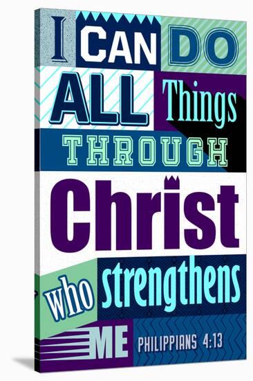 All Things Through Christ (blue)-null-Stretched Canvas