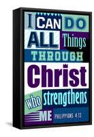 All Things Through Christ (blue)-null-Framed Stretched Canvas