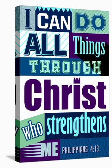 All Things Through Christ (blue)-null-Stretched Canvas