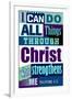 All Things Through Christ (blue)-null-Framed Art Print