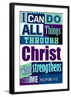 All Things Through Christ (blue)-null-Framed Art Print