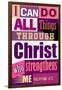 All Things Through Christ (pink)-null-Framed Art Print