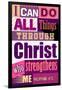 All Things Through Christ (pink)-null-Framed Art Print