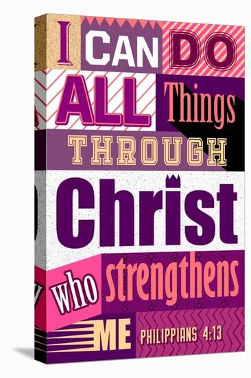 All Things Through Christ (pink)-null-Stretched Canvas