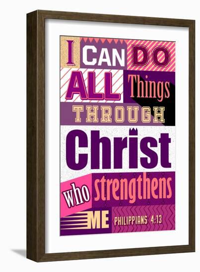 All Things Through Christ (pink)-null-Framed Art Print