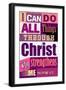 All Things Through Christ (pink)-null-Framed Art Print