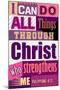 All Things Through Christ (pink)-null-Mounted Art Print