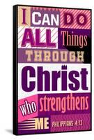 All Things Through Christ (pink)-null-Framed Stretched Canvas