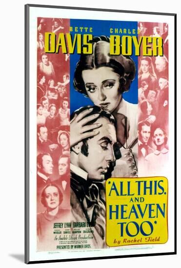 All This and Heaven Too, Bette Davis, Charles Boyer, 1940-null-Mounted Photo