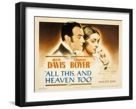 All This and Heaven Too, Charles Boyer, Bette Davis, 1940-null-Framed Photo