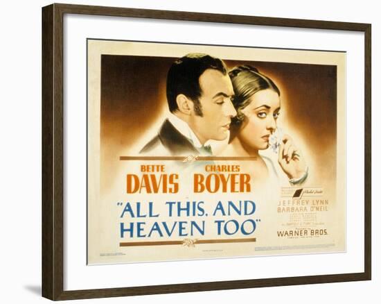 All This and Heaven Too, Charles Boyer, Bette Davis, 1940-null-Framed Photo