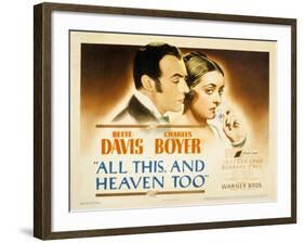 All This and Heaven Too, Charles Boyer, Bette Davis, 1940-null-Framed Photo