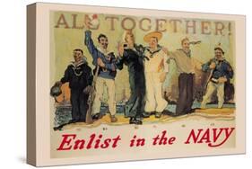 All Together! Enlist in the Navy-Reuterdahl-Stretched Canvas