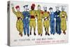 All Together, We Will Beat Them!, 2nd World War Postcard, C1941-1944-Jean Loup-Stretched Canvas