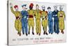 All Together, We Will Beat Them!, 2nd World War Postcard, C1941-1944-Jean Loup-Stretched Canvas