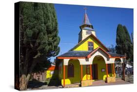 All Wood Church in the Fishing Village of Quemchi, Island of Chiloe, Chile-Peter Groenendijk-Stretched Canvas