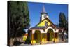 All Wood Church in the Fishing Village of Quemchi, Island of Chiloe, Chile-Peter Groenendijk-Stretched Canvas