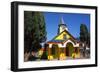 All Wood Church in the Fishing Village of Quemchi, Island of Chiloe, Chile-Peter Groenendijk-Framed Photographic Print