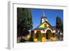 All Wood Church in the Fishing Village of Quemchi, Island of Chiloe, Chile-Peter Groenendijk-Framed Photographic Print