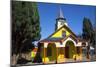 All Wood Church in the Fishing Village of Quemchi, Island of Chiloe, Chile-Peter Groenendijk-Mounted Photographic Print