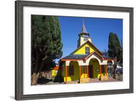 All Wood Church in the Fishing Village of Quemchi, Island of Chiloe, Chile-Peter Groenendijk-Framed Photographic Print