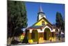 All Wood Church in the Fishing Village of Quemchi, Island of Chiloe, Chile-Peter Groenendijk-Mounted Photographic Print