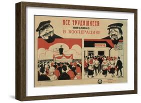 All Working People to Cooperatives!, 1929-null-Framed Giclee Print