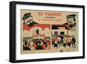 All Working People to Cooperatives!, 1929-null-Framed Giclee Print