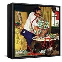 "All Wrapped Up in Christmas", December 19, 1959-Richard Sargent-Framed Stretched Canvas