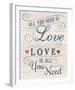 All You Need is Love-Tom Frazier-Framed Art Print