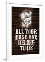 All Your Base Graffiti Video Game-null-Framed Art Print