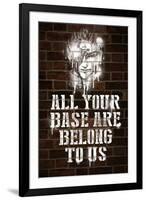 All Your Base Graffiti Video Game-null-Framed Art Print