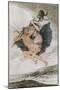 Alla Va Eso (There it Goes), Plate 66 of 'Los Caprichos', Late 18th (Colour Engraving)-Francisco de Goya-Mounted Giclee Print